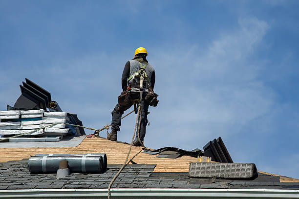 Professional Gutter Installation technician working in West Bloomfield, NY